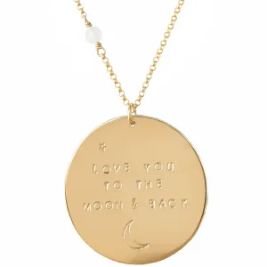 Love You to the Moon and Back Necklace | Gold