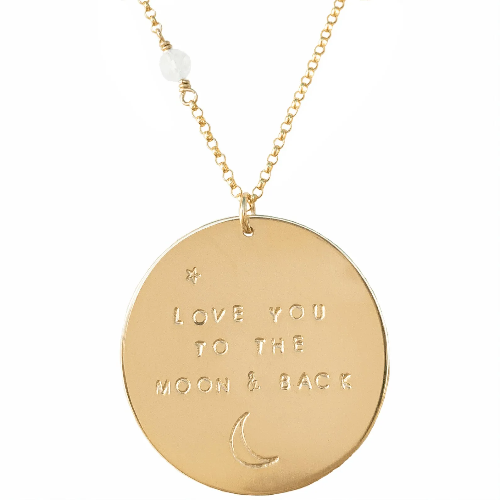 Love You to the Moon and Back Necklace | Gold