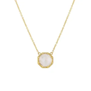 Maman Crown Bezel Moonstone Necklace