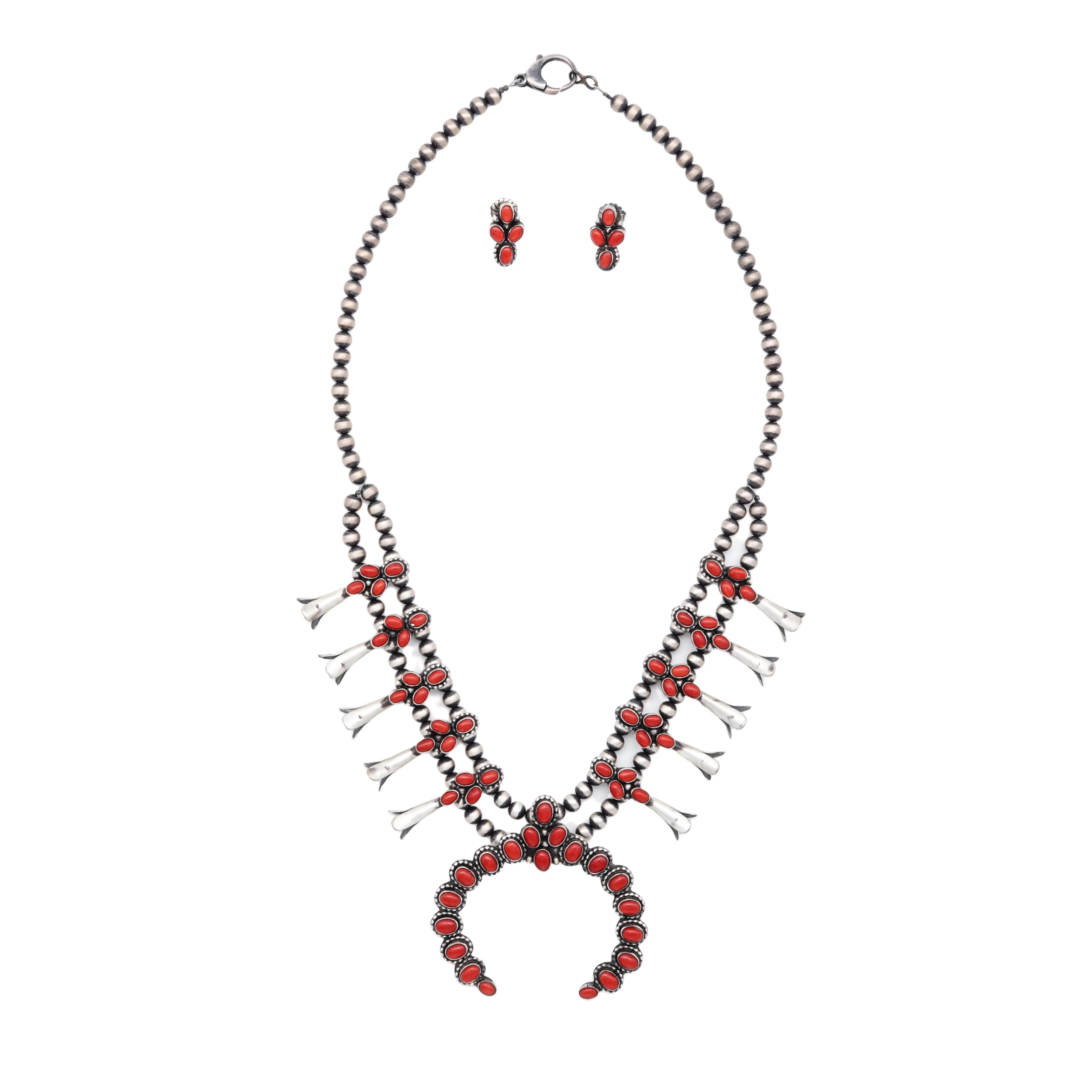 Mediterranean Coral Necklace & Earring Set