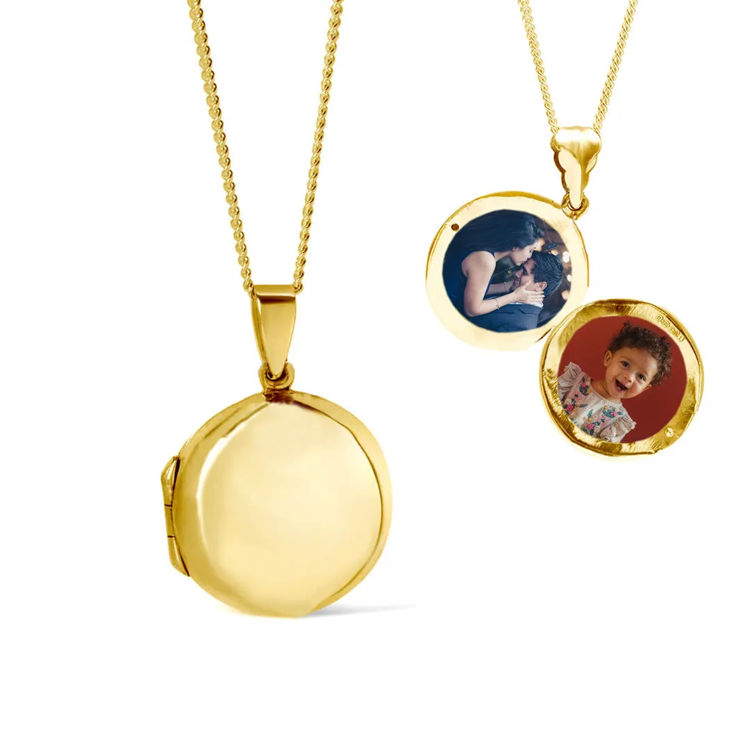 Men's Round Locket Necklace | Gold