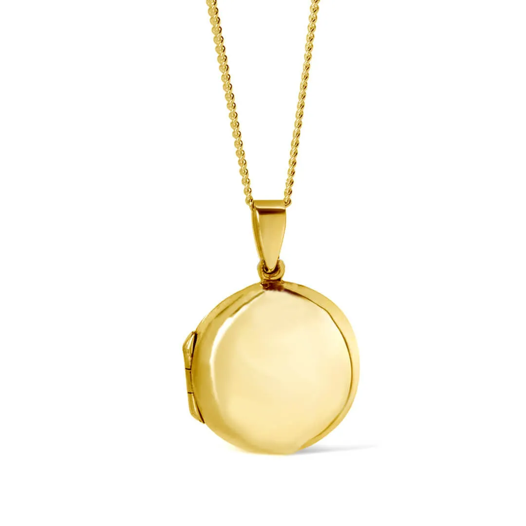 Men's Round Locket Necklace | Gold