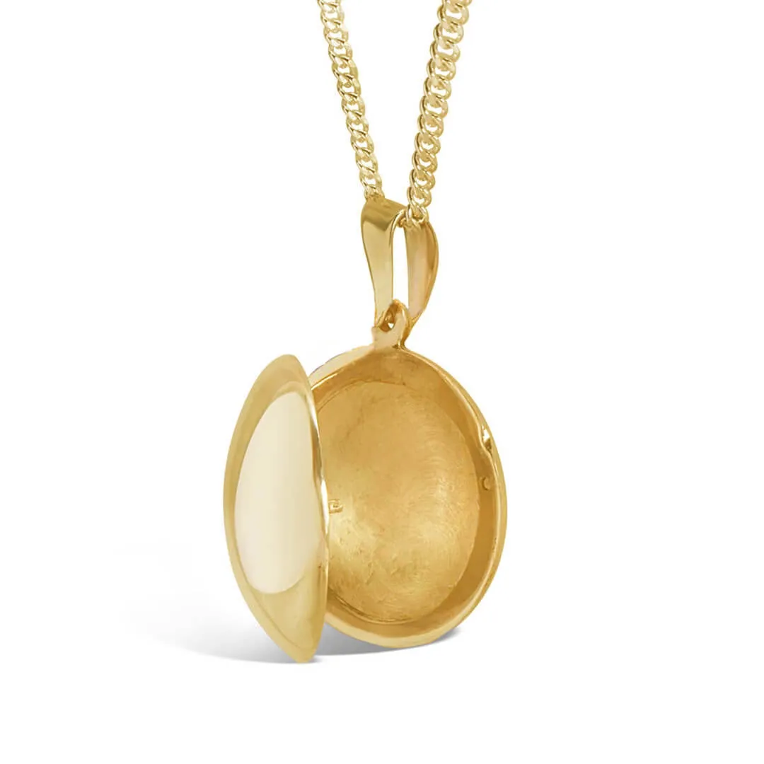 Men's Round Locket Necklace | Gold