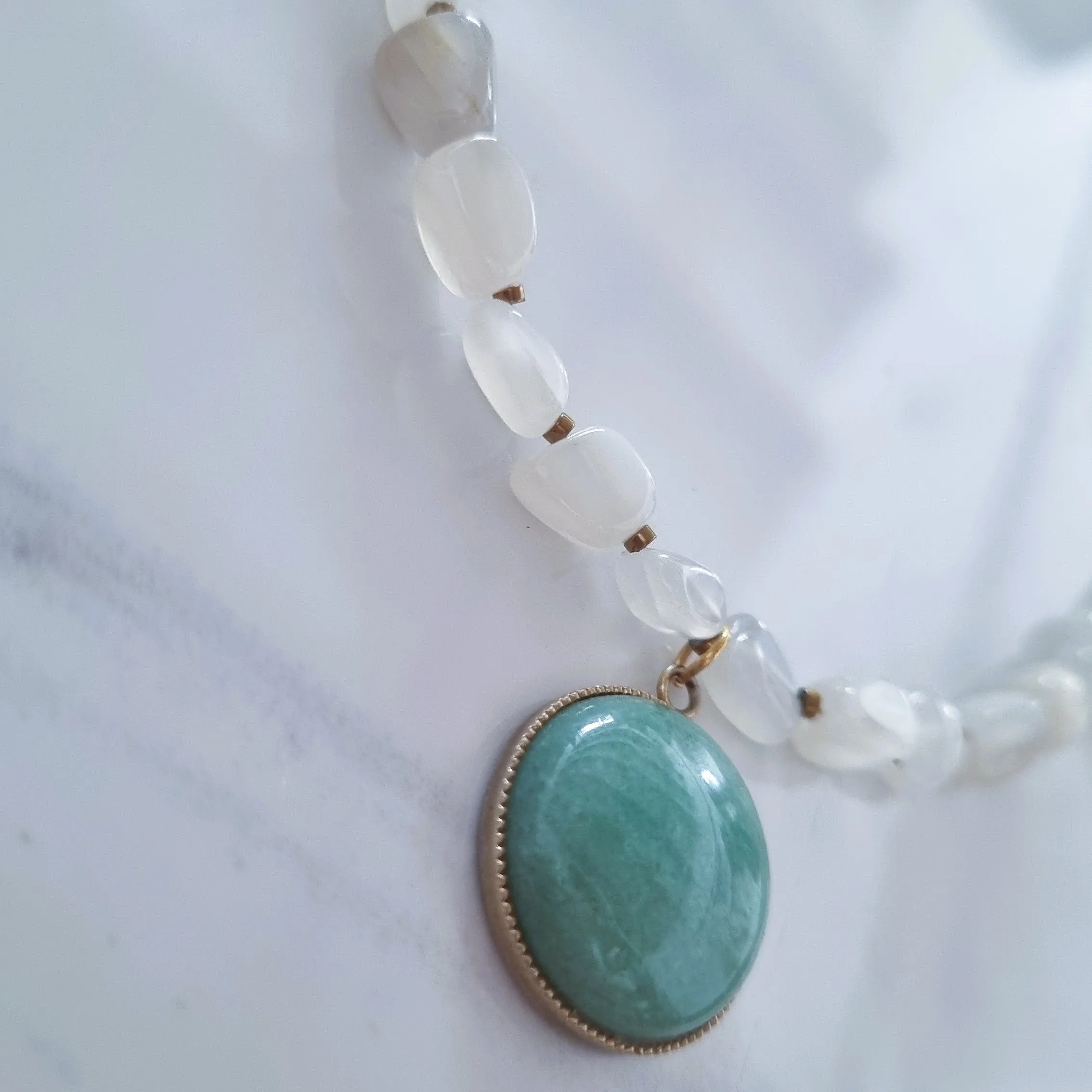 Moonstone & aventurine necklace