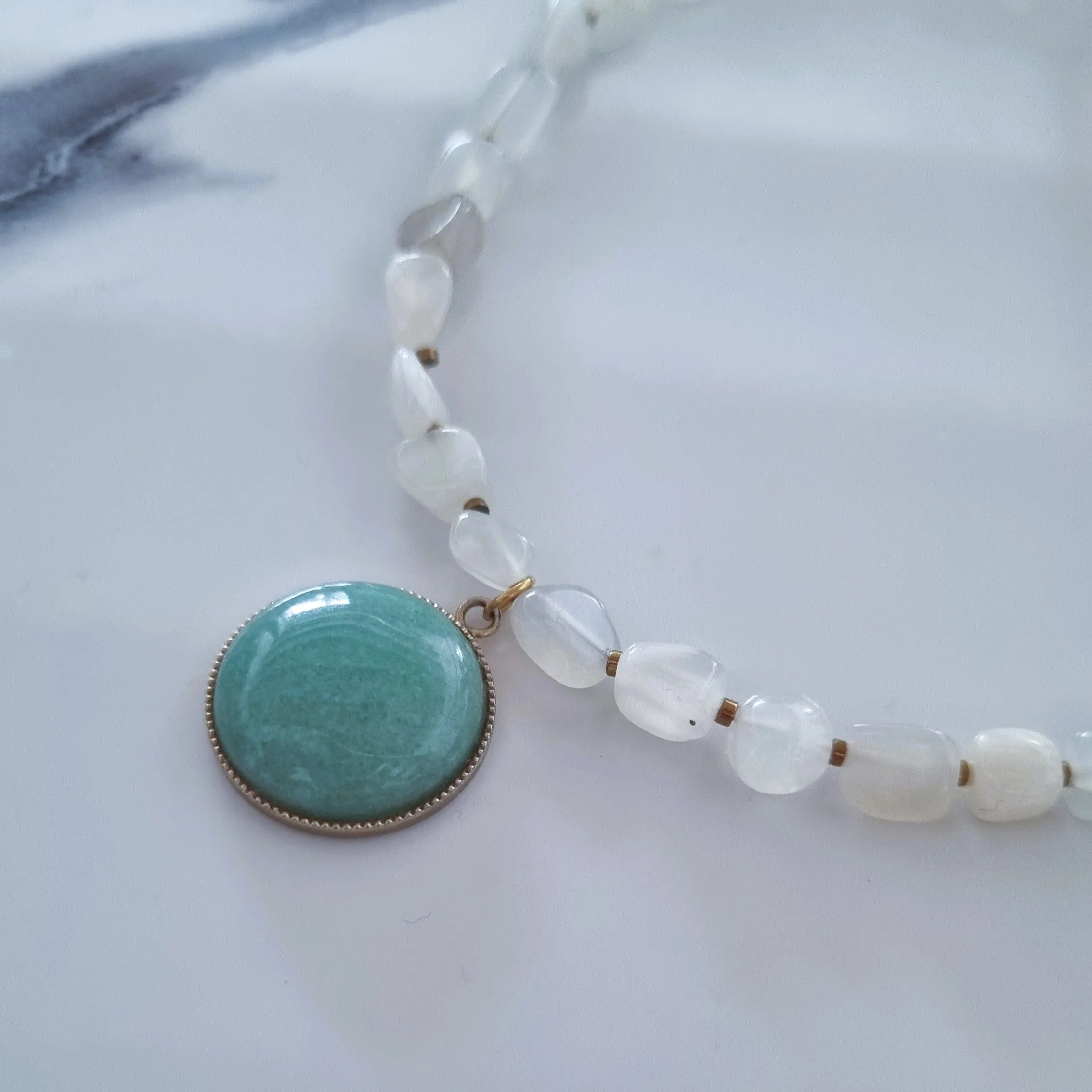 Moonstone & aventurine necklace