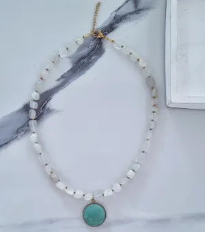 Moonstone & aventurine necklace