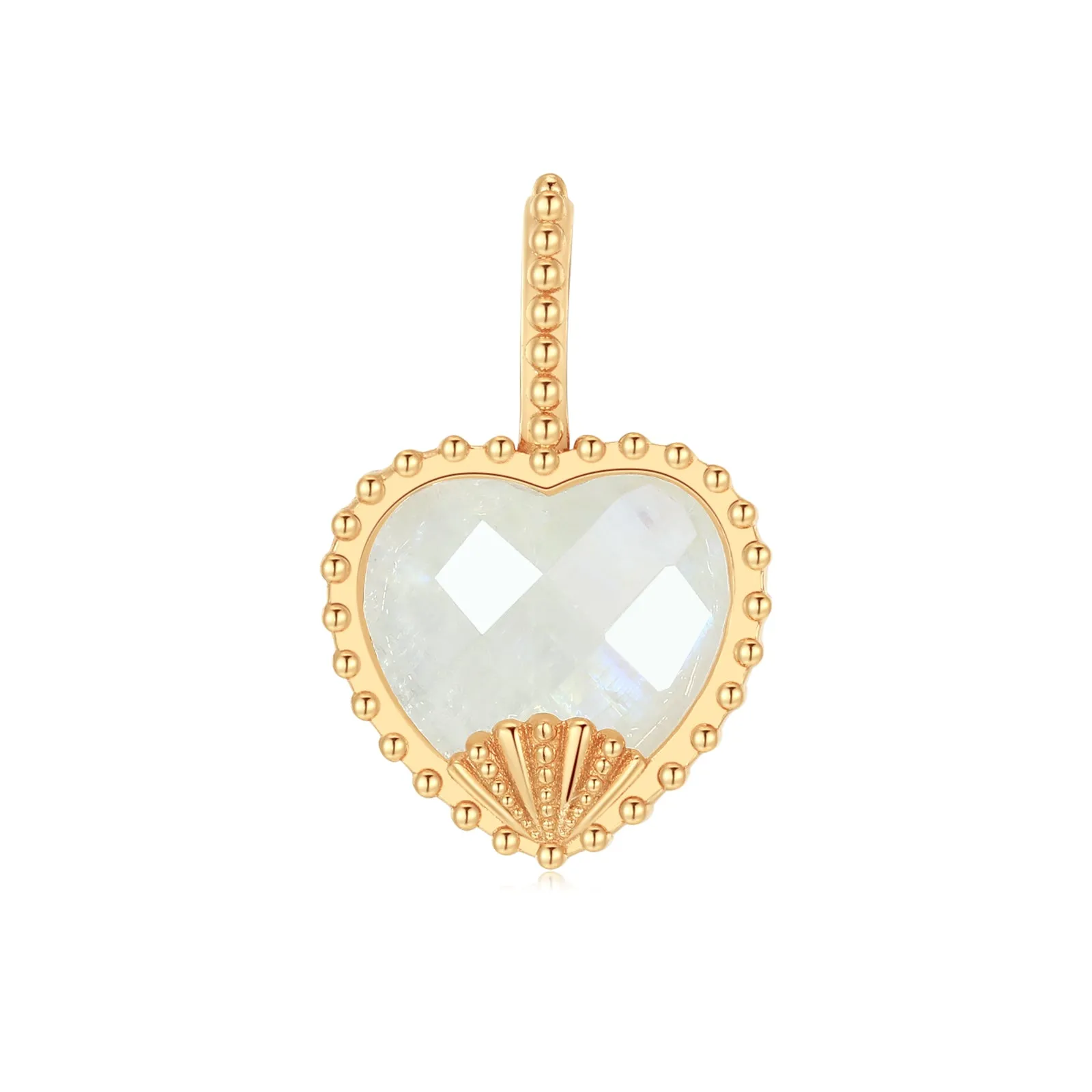 Moonstone Gold Heart Pendant - Enchanted