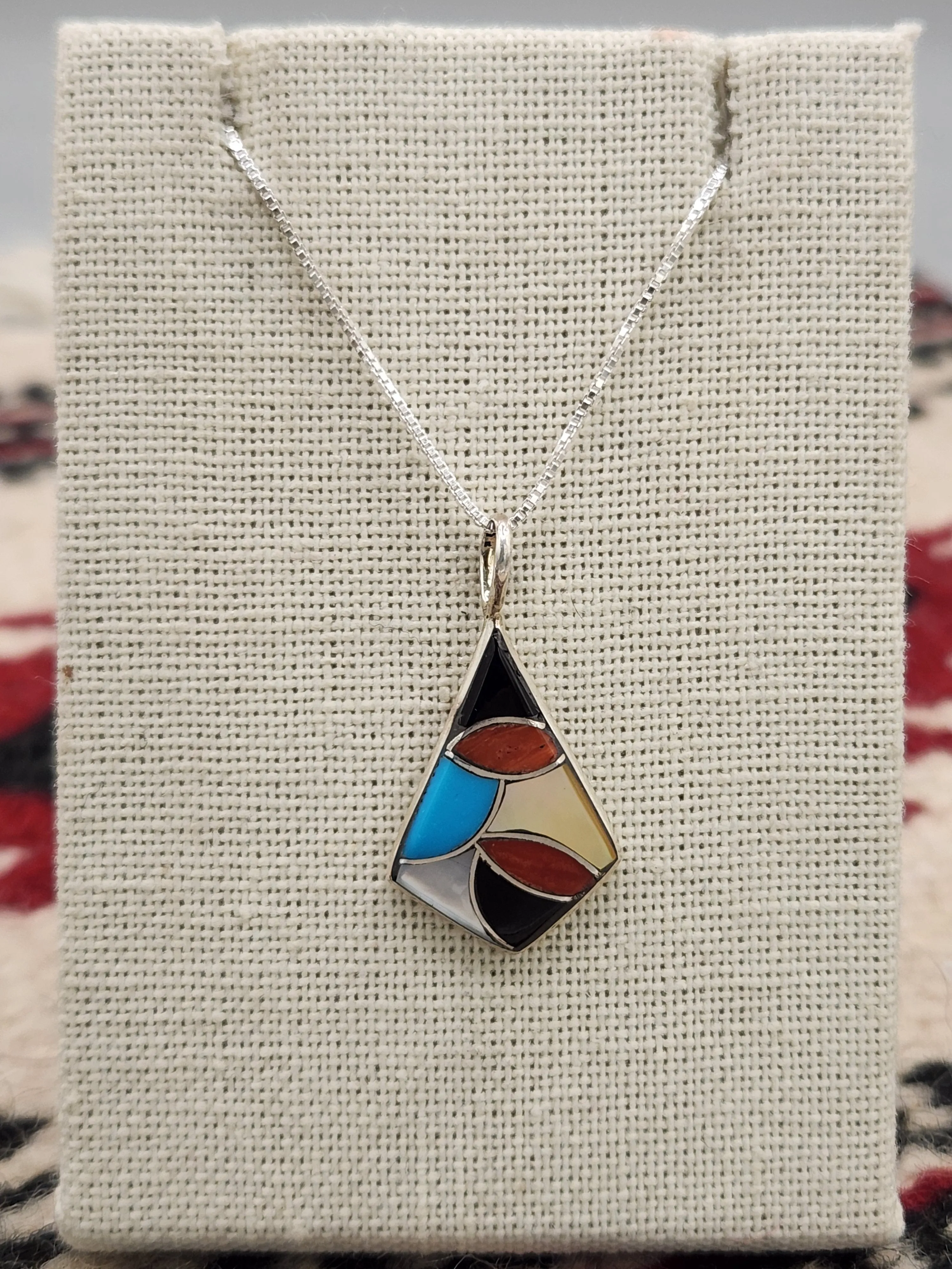 MULTI STONE INLAY PENDANT- ZUNI - DERRICK & LORELIA CHAVEZ