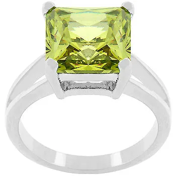 Nadine Peridot Princess Cut Engagement Ring | 5.6ct