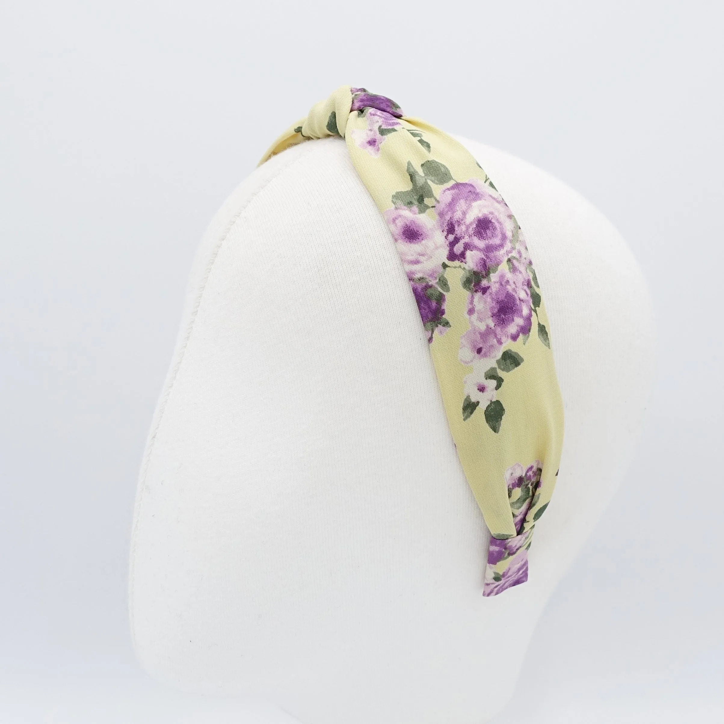 narrow headband flower vine print knotted headband floral thin hairband women hair accessory