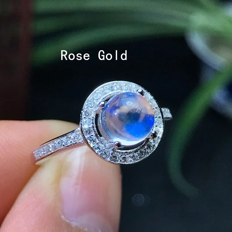 Natural Blue Moonstone Ring