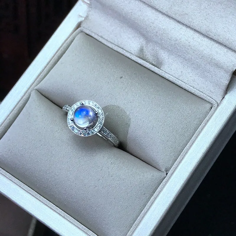 Natural Blue Moonstone Ring