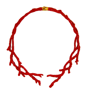 Necklace coral-shaped red small