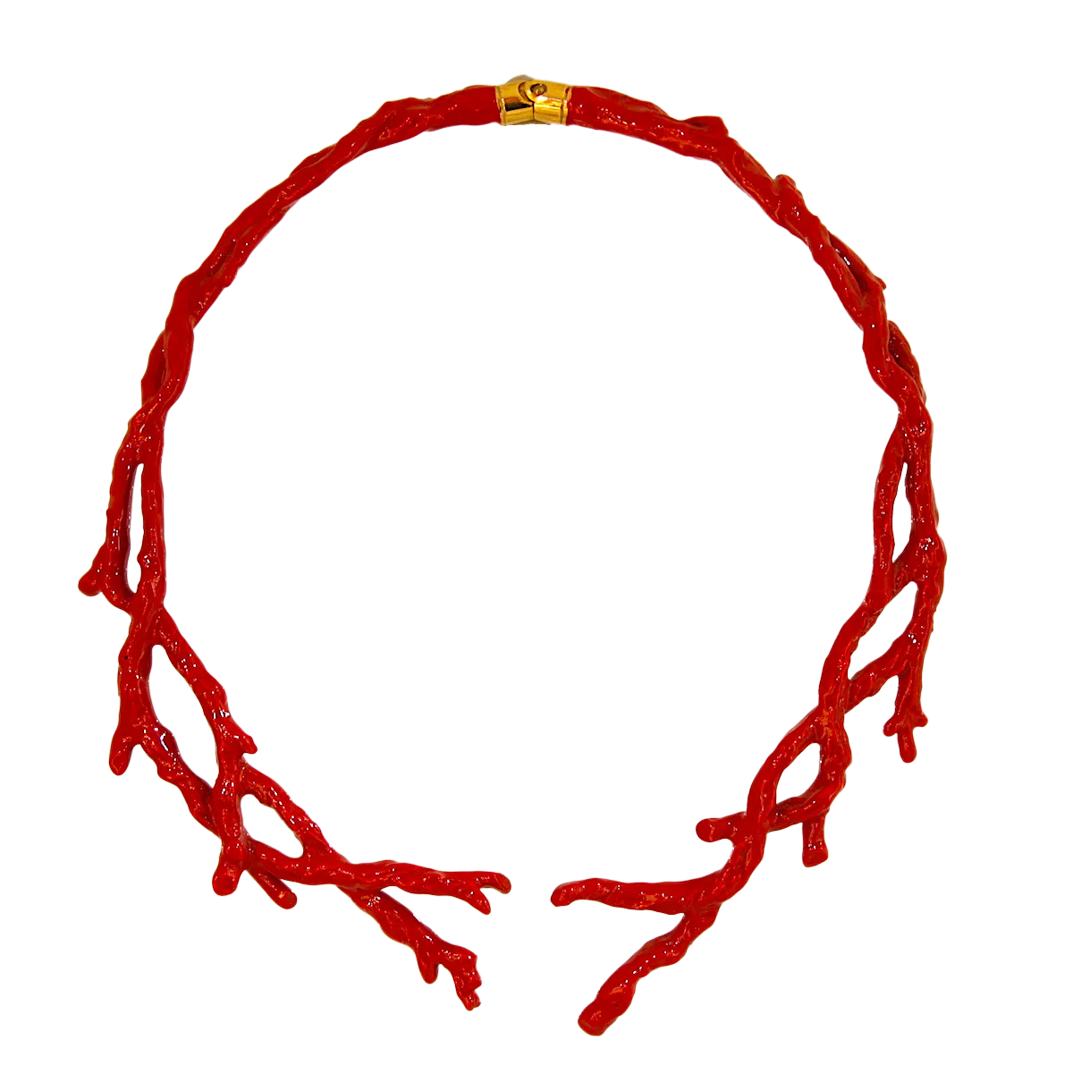 Necklace coral-shaped red small