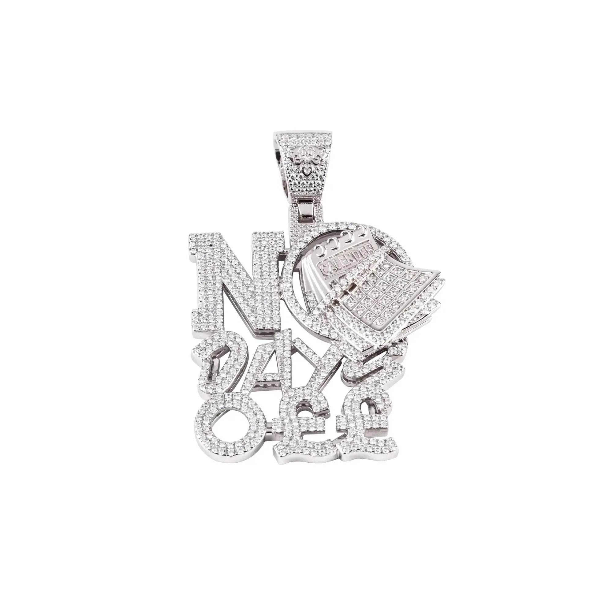 No Days Off Zircon Studded Silver Locket