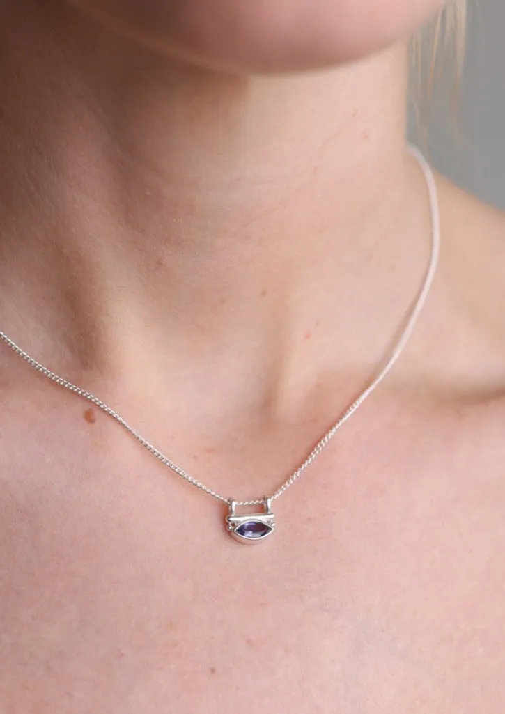 Nyra Iolite Silver Necklace