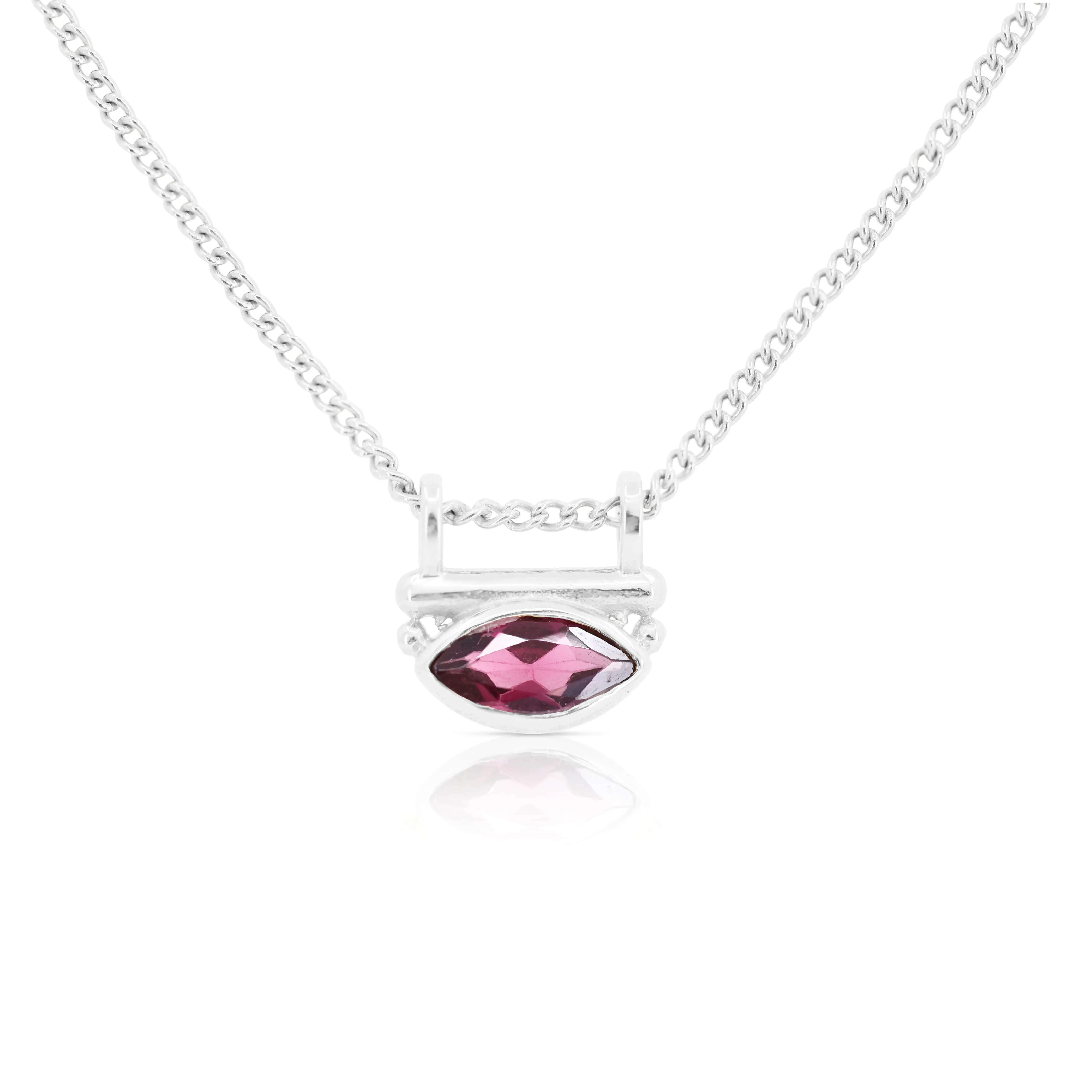 Nyra Rhodolite Silver Necklace