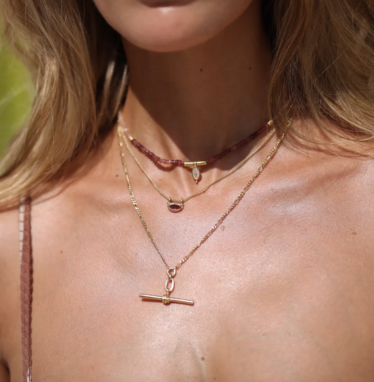 Nyra Rhodolite Silver Necklace