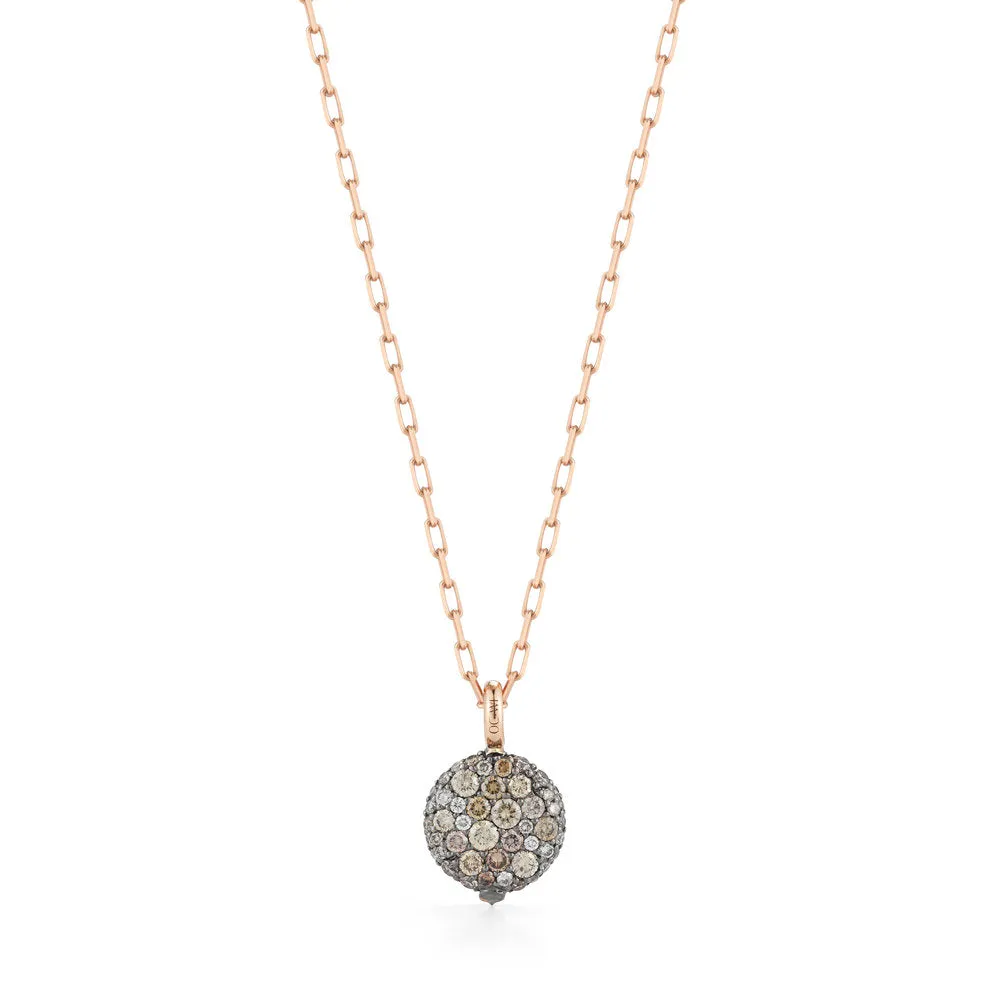 OC X WF 18K SMALL CHAMPAGNE DIAMOND PEBBLE LOCKET