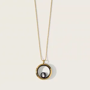 One Moon Locket in Gold