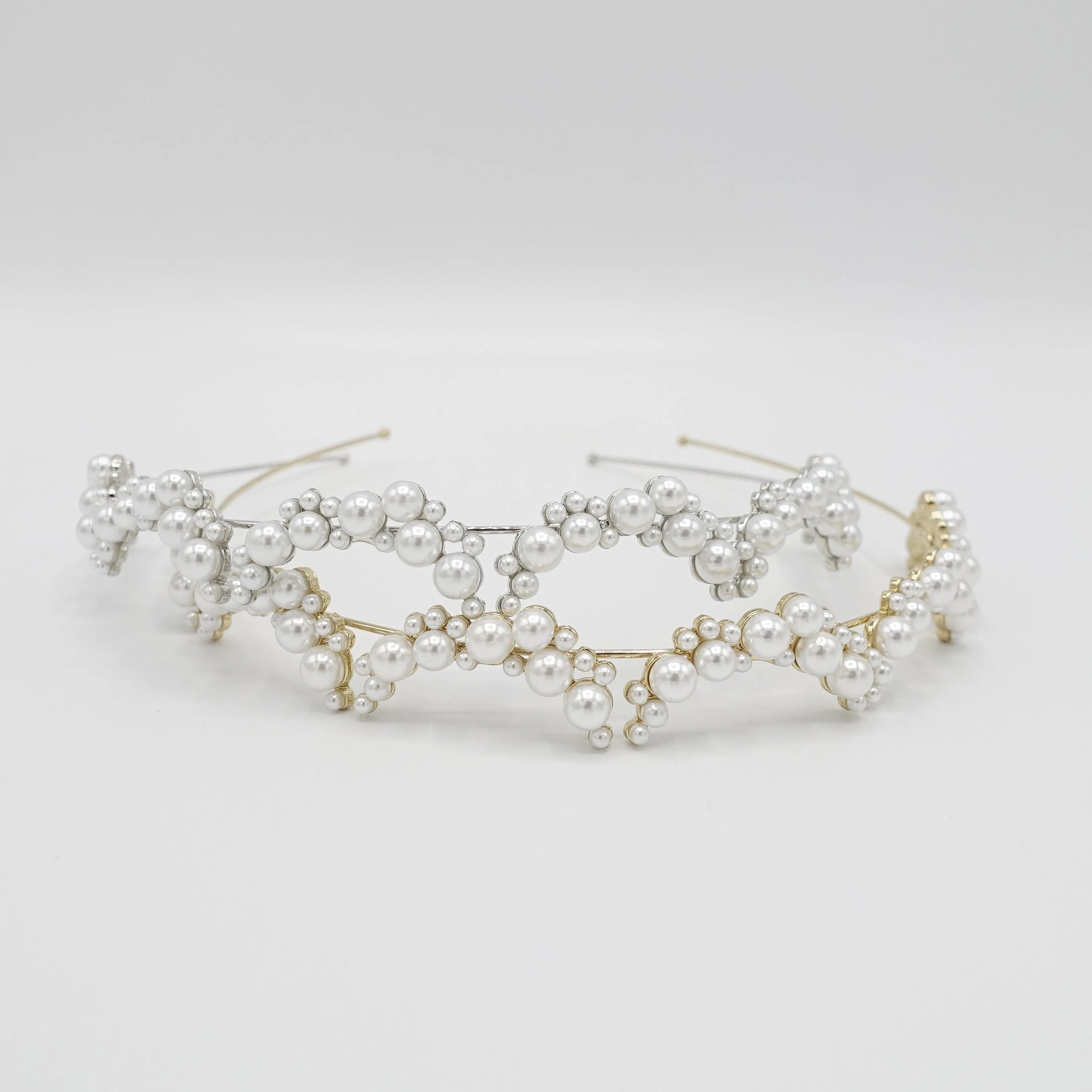 pearl arch headband bridal hair accessories for women