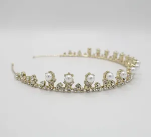 pearl rhinestone bridal headband bling tiara hair accessory for brides