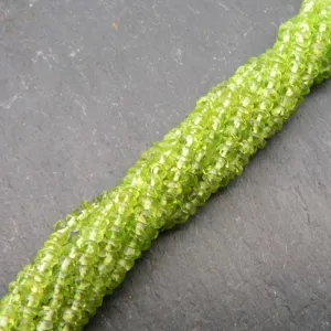 Peridot 3.5-4mm Faceted Rondelle Beads 15" Strand