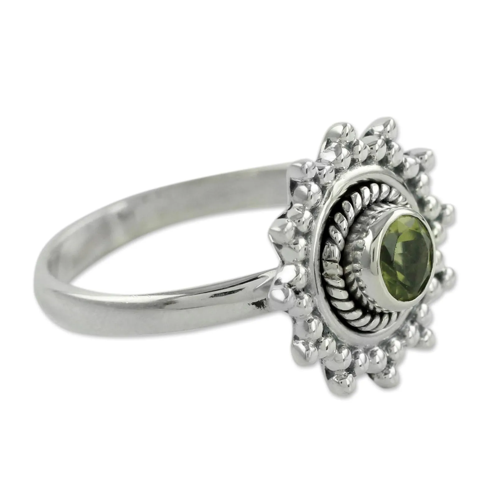 Peridot solitaire ring - Lime Princess | NOVICA