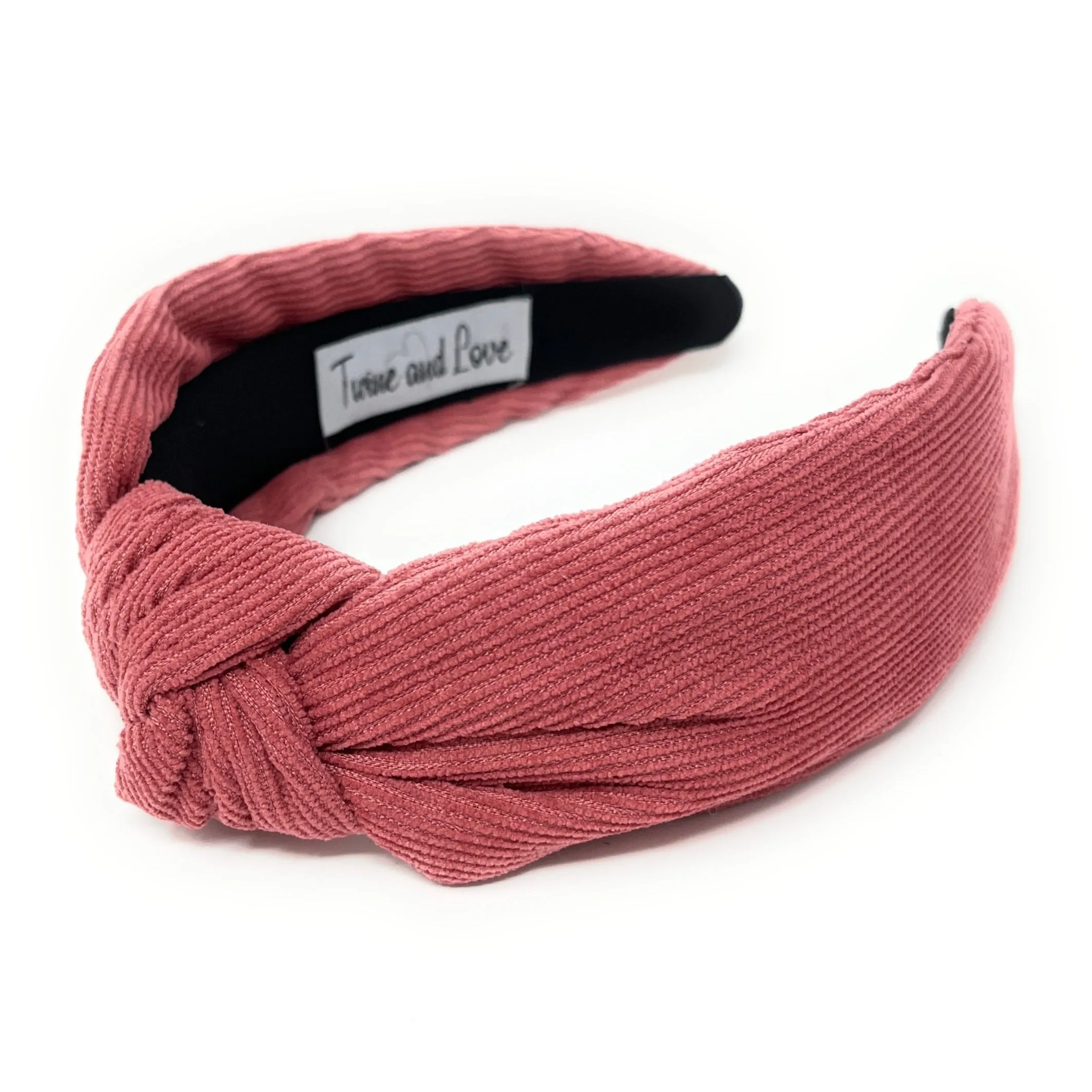 Pink Corduroy Knotted Headband