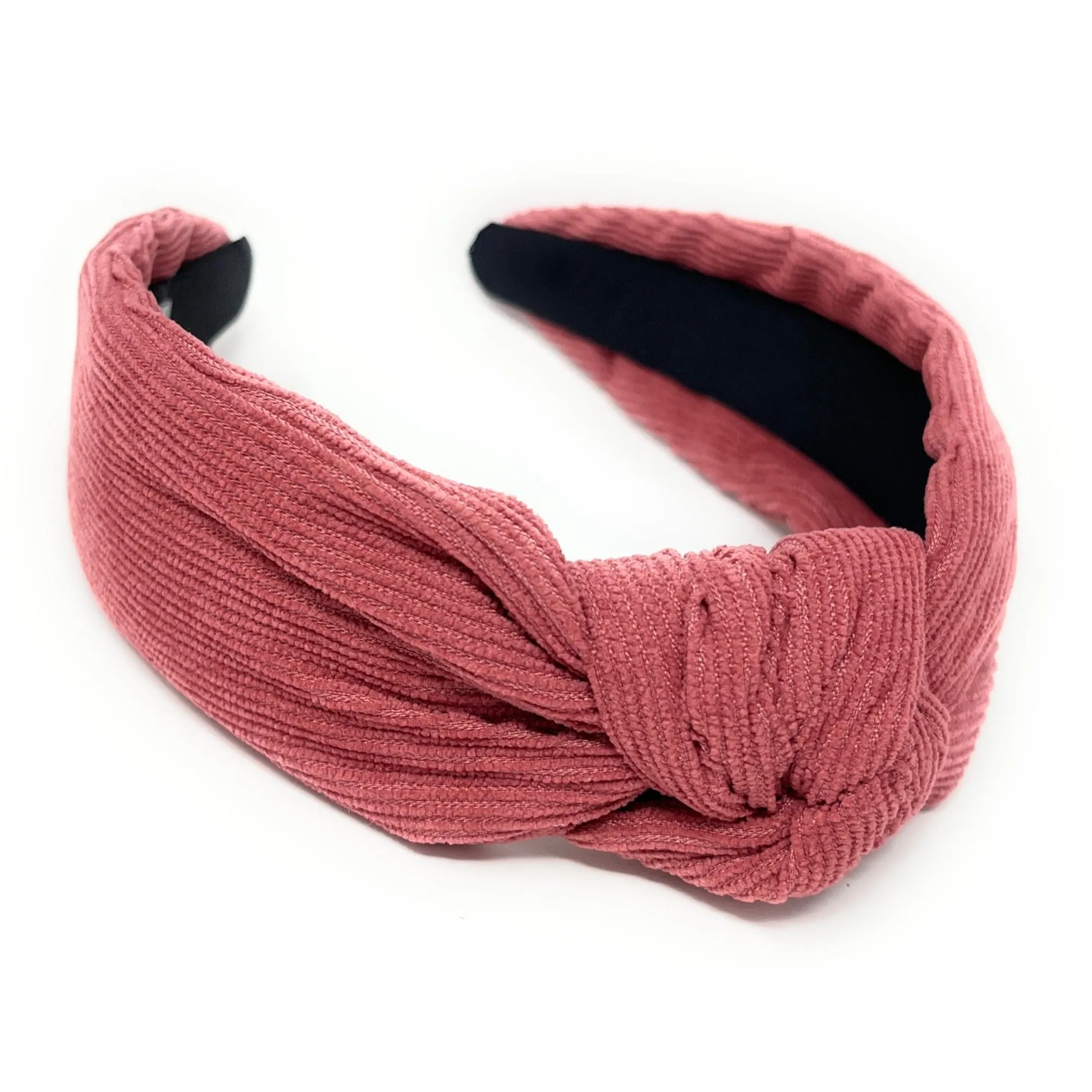 Pink Corduroy Knotted Headband