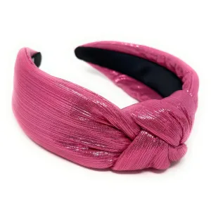 Pink Padded Metallic Knotted Headband