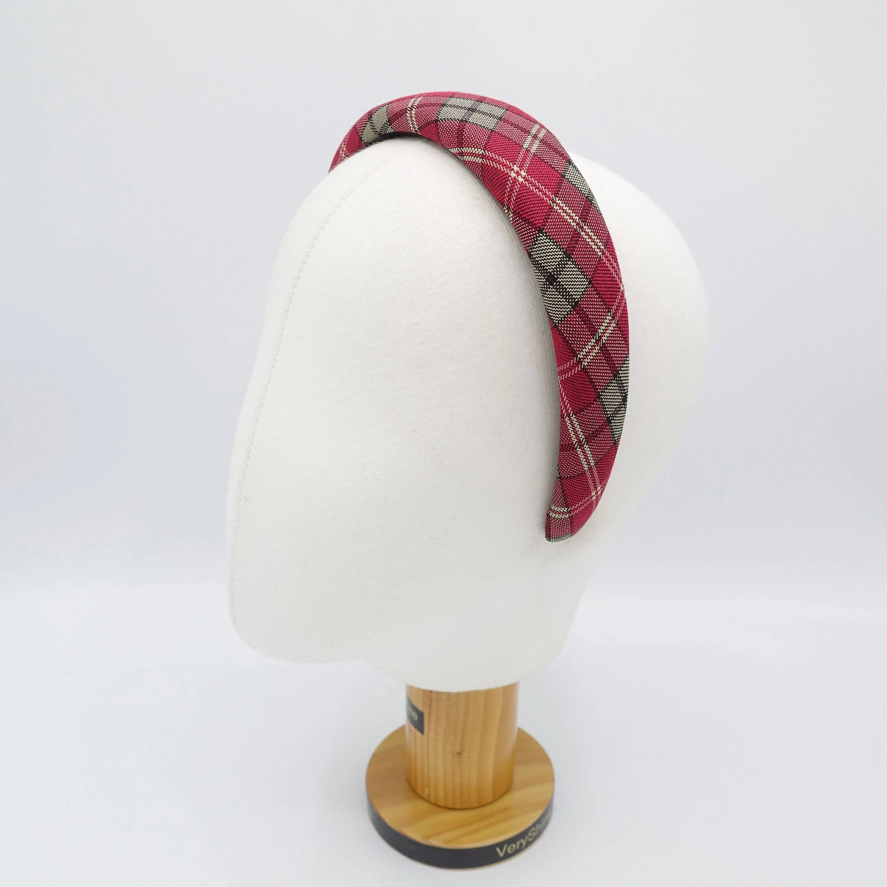 plaid headband padded hairband shop for women