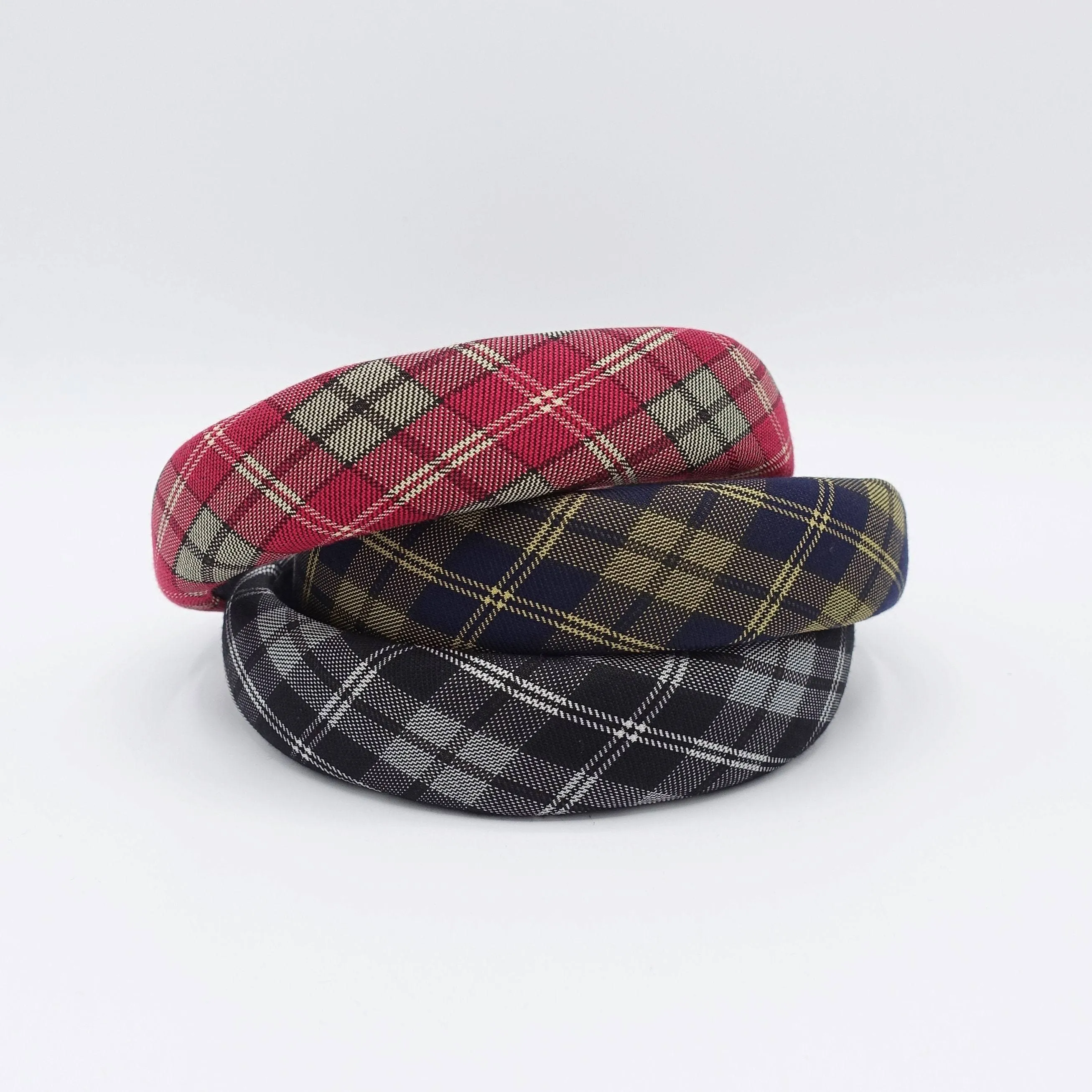 plaid headband padded hairband shop for women