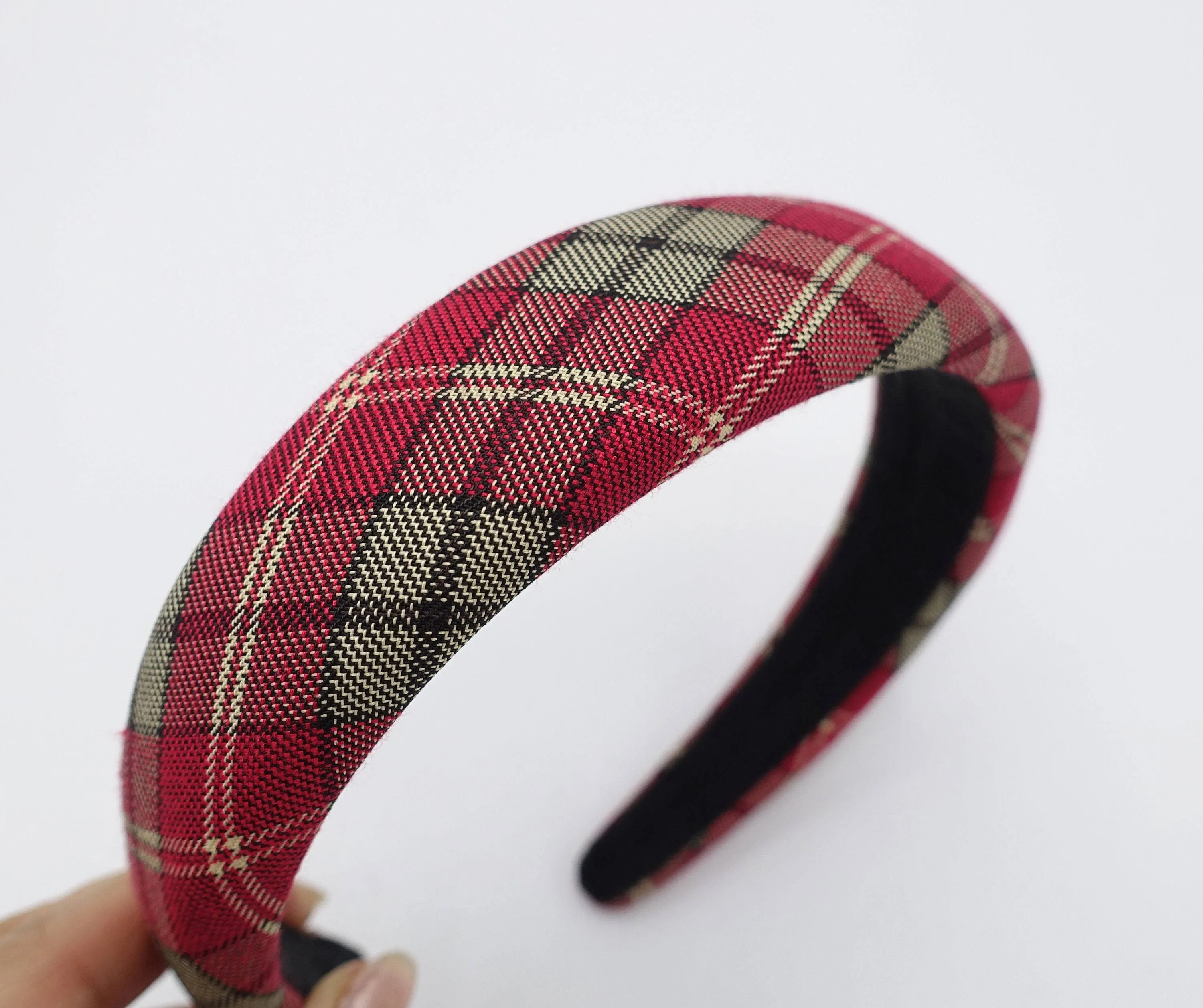 plaid headband padded hairband shop for women