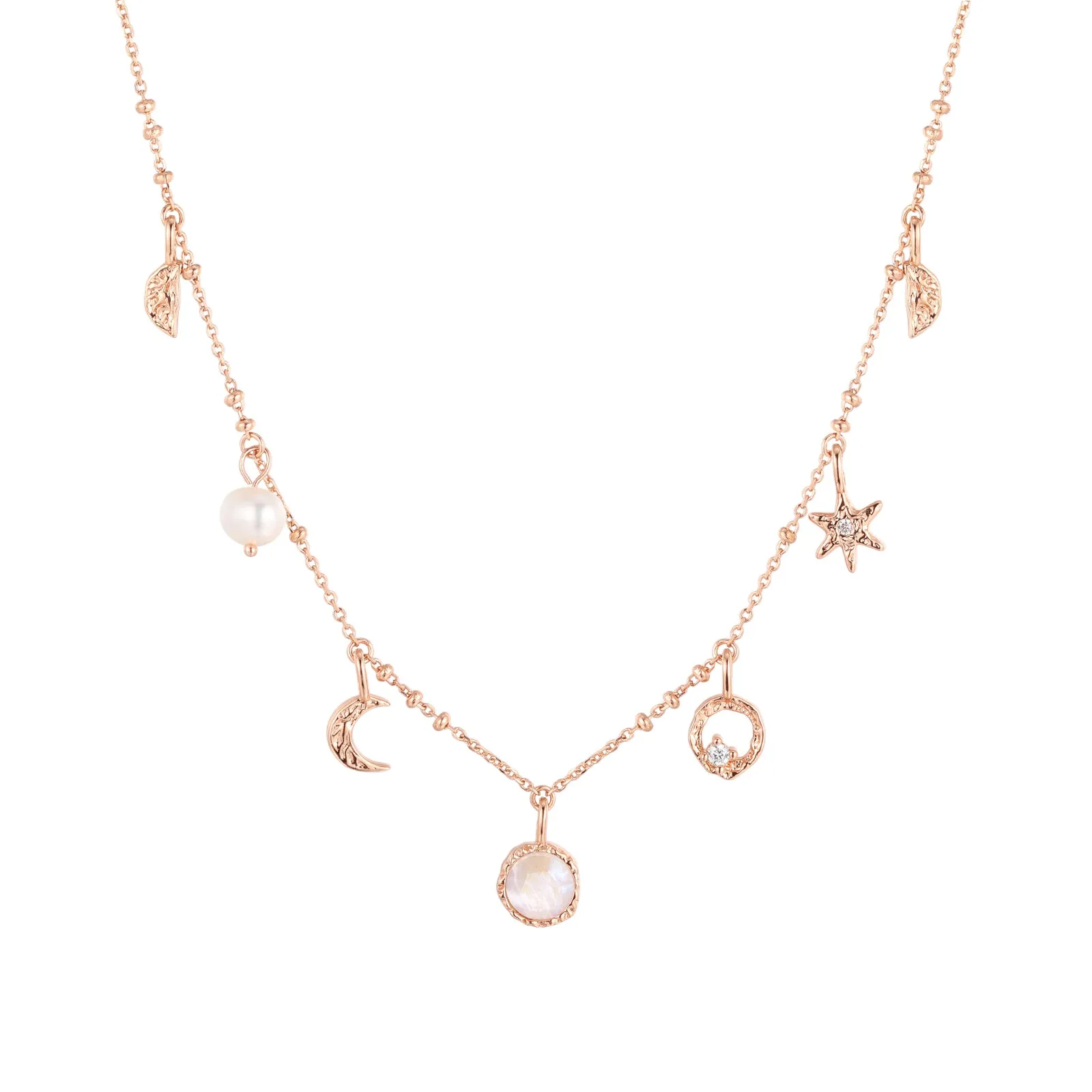 (Pre-order) Moonstone & Freshwater Pearl Gold Dainty Choker - Moonlight