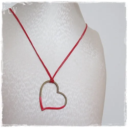 Red Heart Layering Necklace