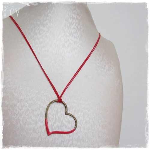 Red Heart Layering Necklace