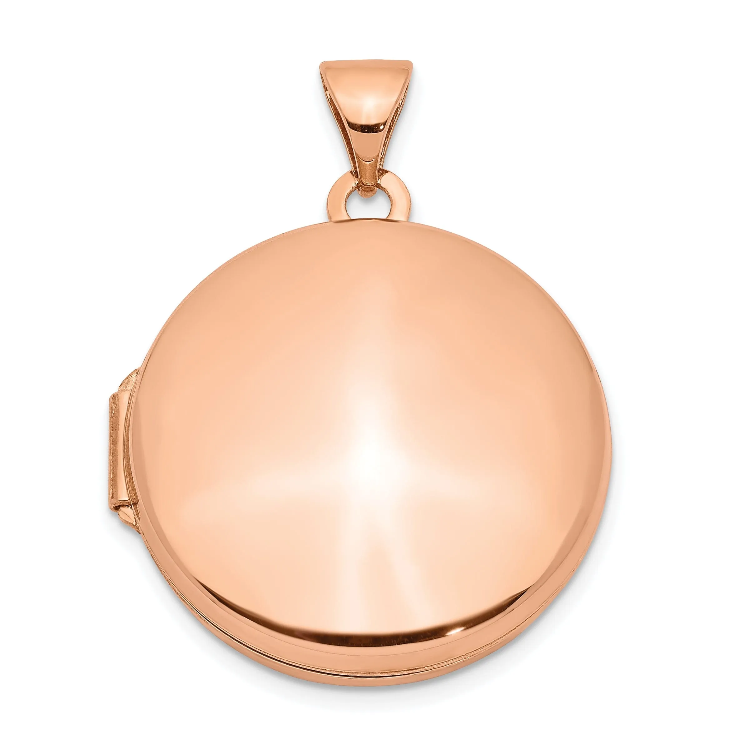 Rose Gold Round Plain Flat Locket