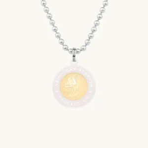 Saint Christopher Medium Medal - Coral/Petal