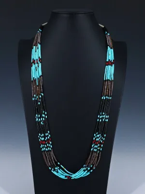 Santo Domingo Multi-Strand Turquoise Heishi Necklace