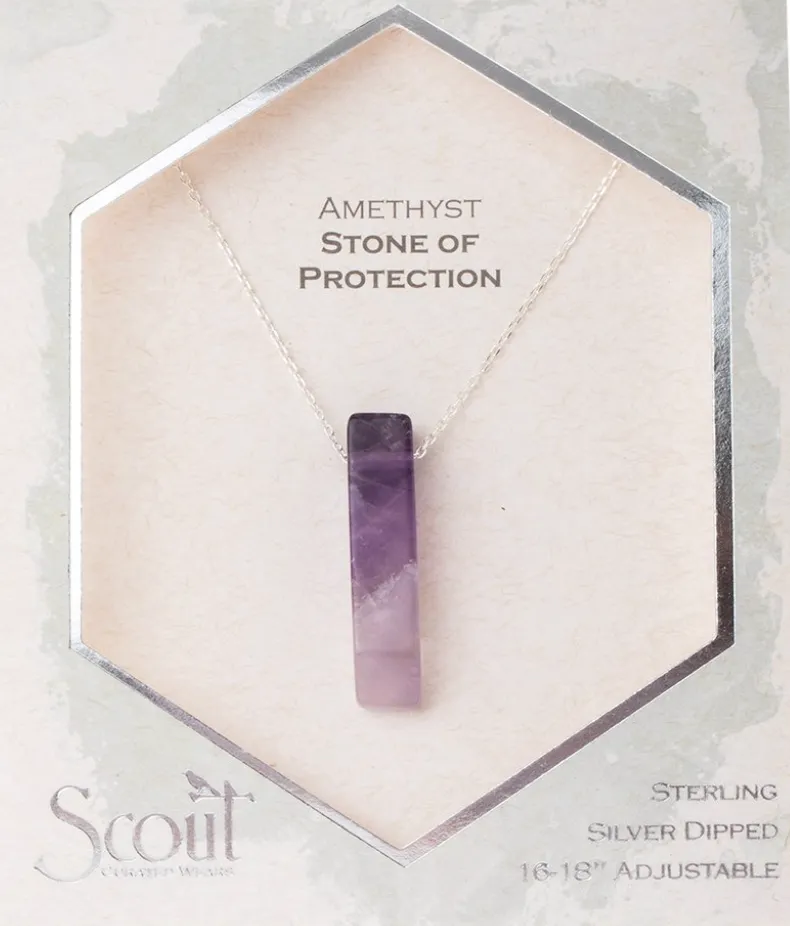 Scout Stone Point Necklace - Amethyst Stone Of Protection