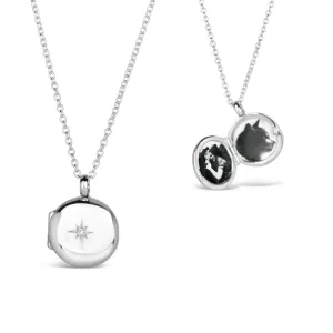 Silver Small Round Diamond Locket   Photos