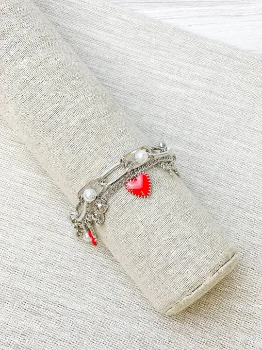 Silver Valentine's Day - Be Mine Charm Bracelets