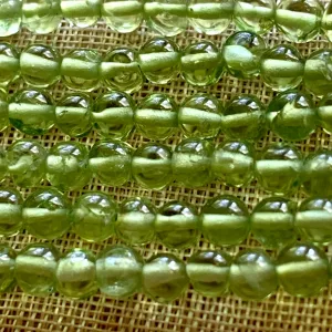 Small 4mm Round Peridot beads