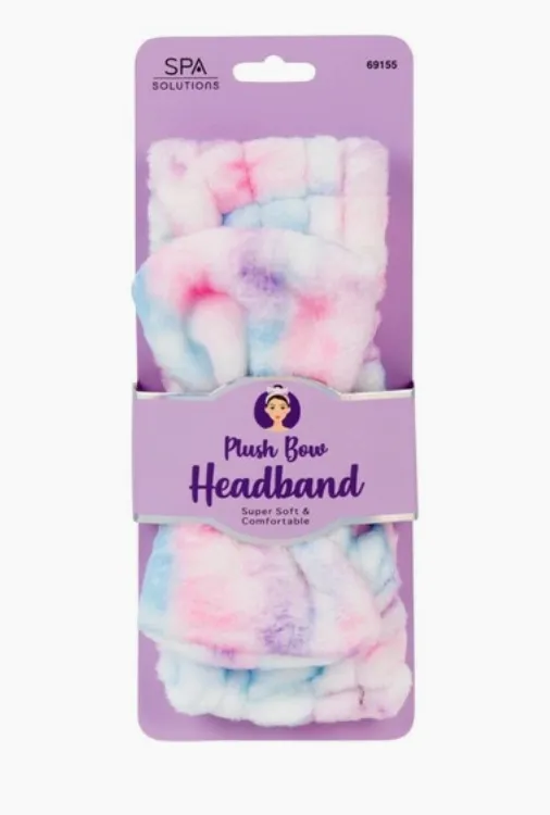 Spa Solutions Plush Bow Headband Hair Self Care