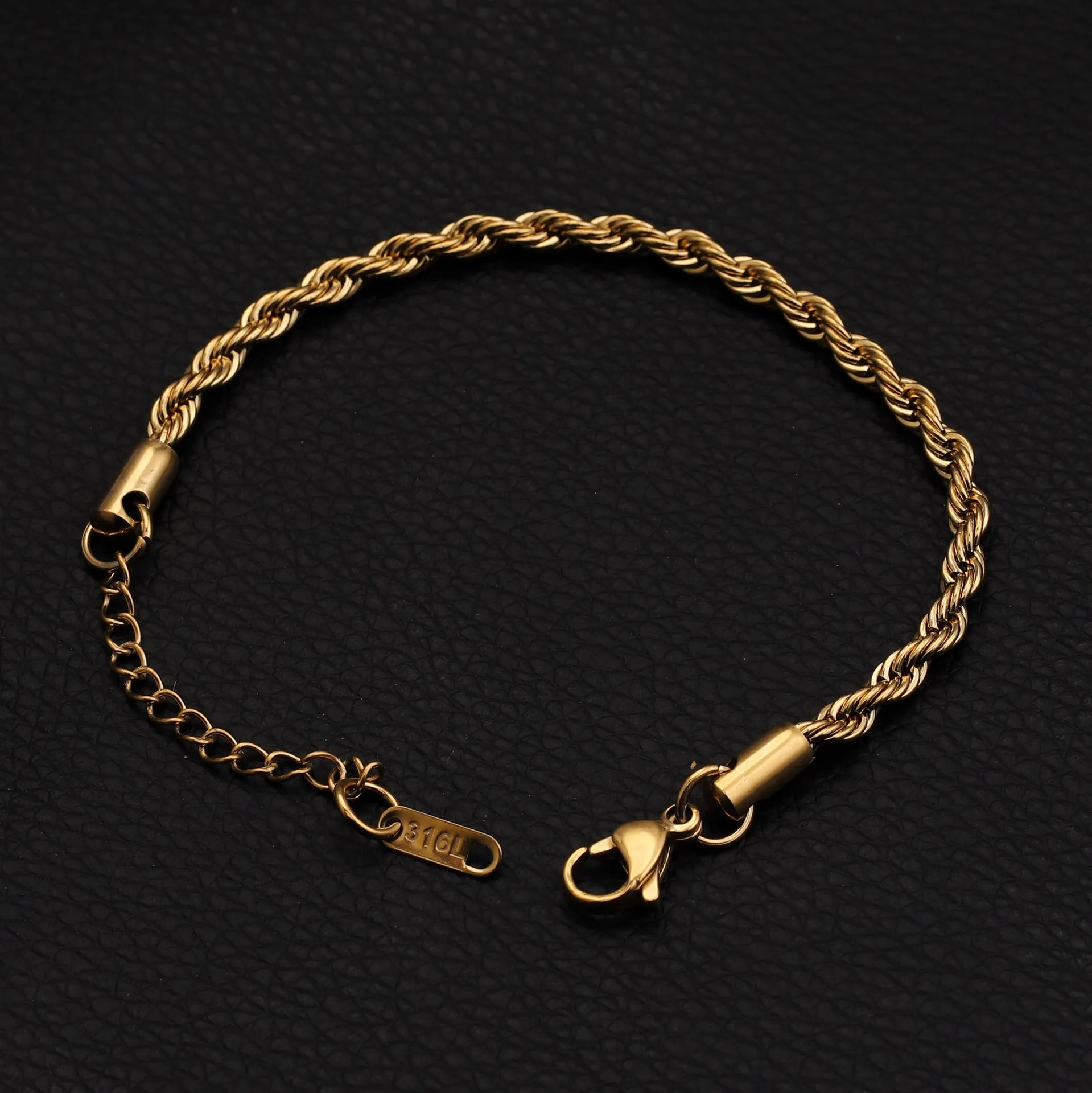 Stainless Steel Twist Braided Bracelet Gold