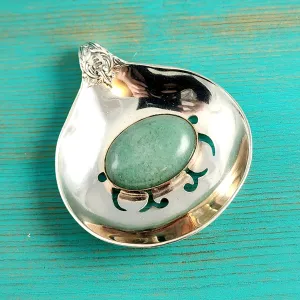 Sterling Silver Aventurine Bon Bon Spoon Pendant