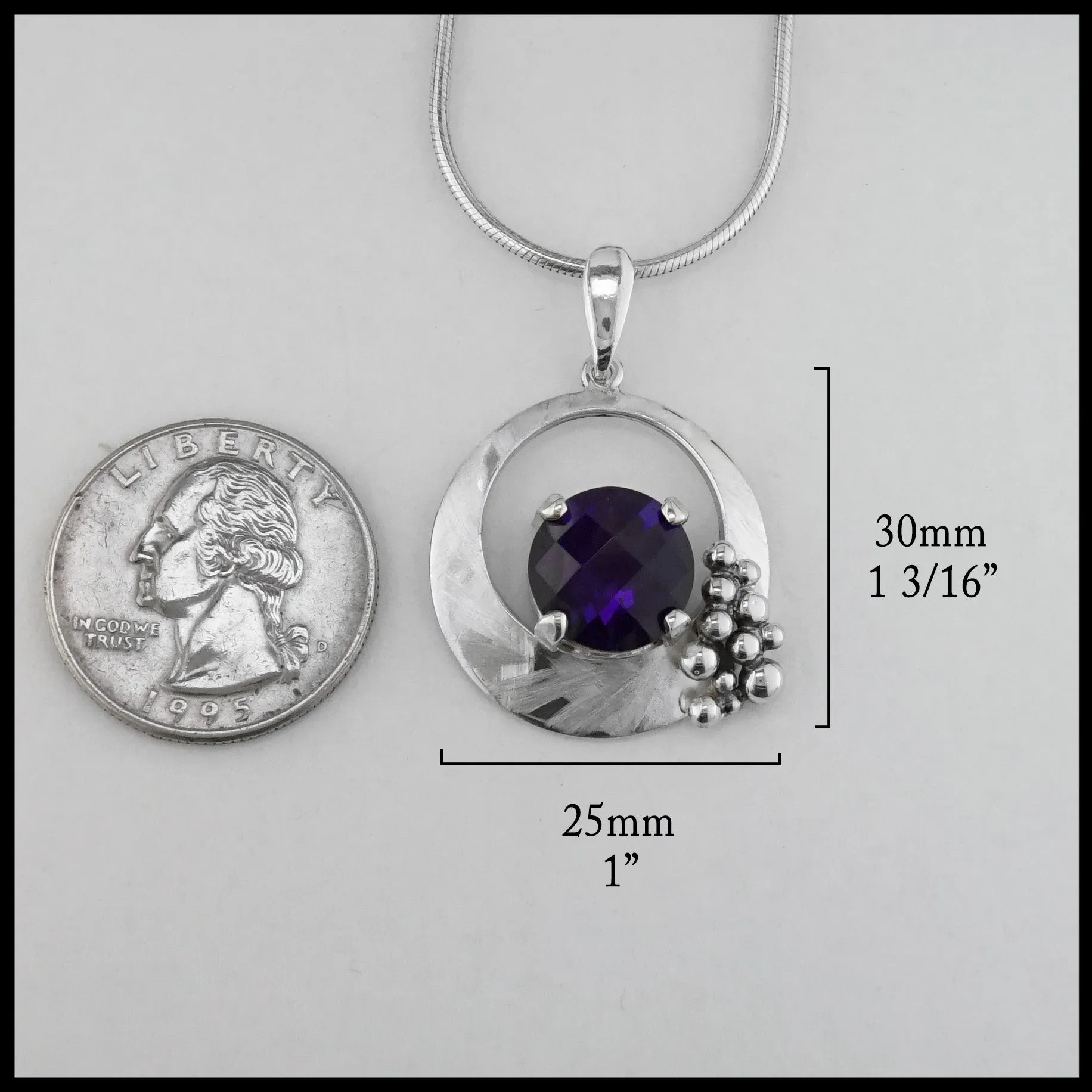 Sterling Silver Pendant with Amethyst