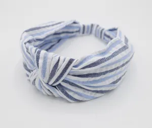 stripe top knot headband cotton crinkled hairband casual hair accessory for women