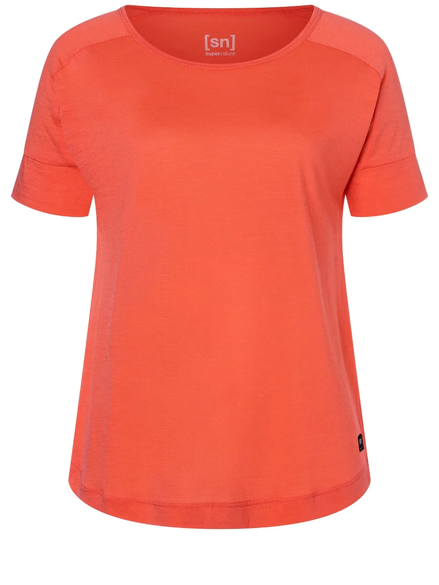 super.natural Women&#x27;s Isla Tee Living Coral | Buy super.natural Women&#x27;s Isla Tee Living Coral here | Outnorth